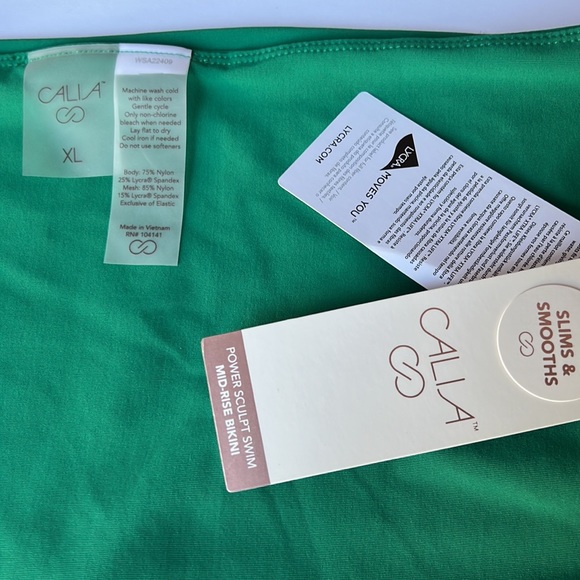 CALIA Power Sculp Mid Rise Watermelon Green XL bikini bottom - Picture 4 of 6